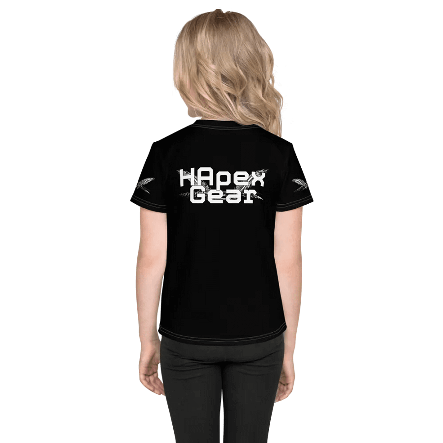 White HApex Gear White Logo Cancer Awareness Orange Ribbon. Black Kids Crew Neck T-Shirt product image (3)