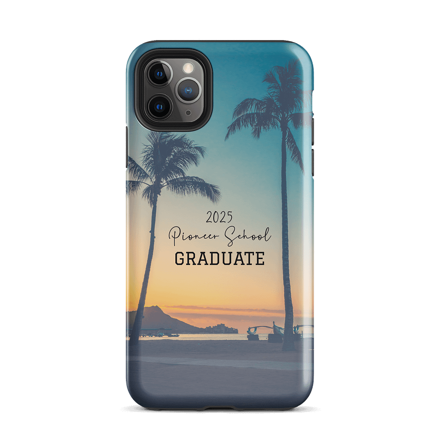 2025 Pioneer School Graduate iPhone Tough Case – Sunset Palm Design product image (2)