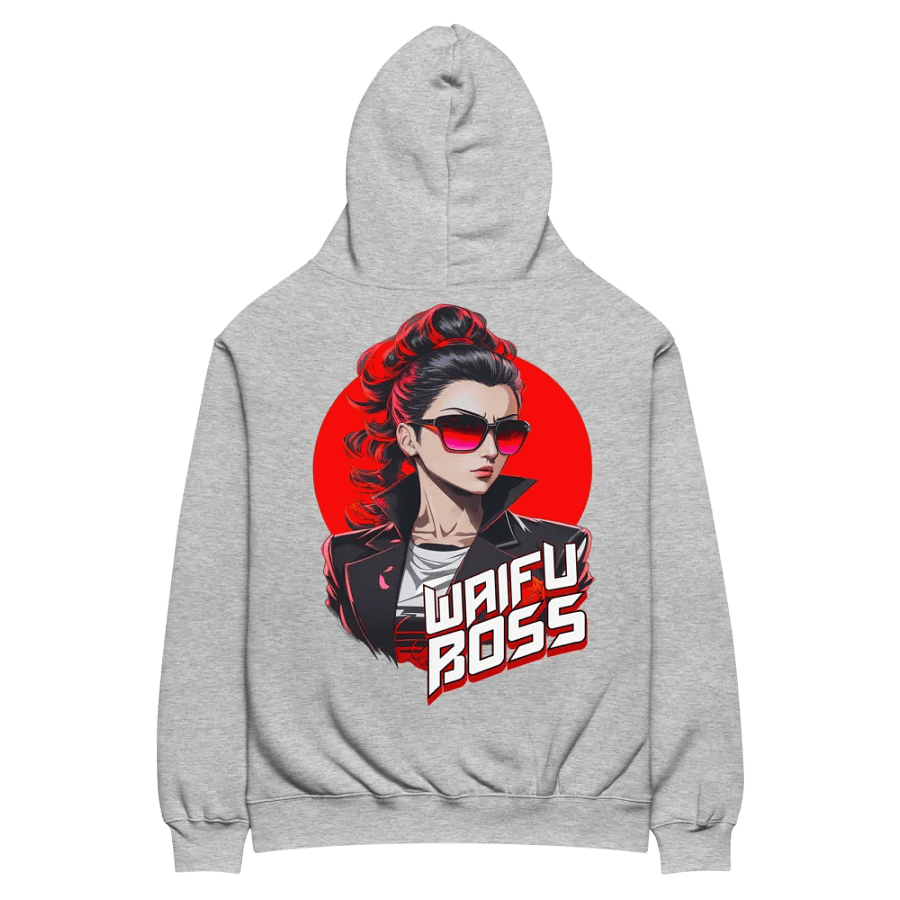 Waifu Boss - Premium Hoodie - Athletic Heather - v2 - Back Printed Design product image (3)