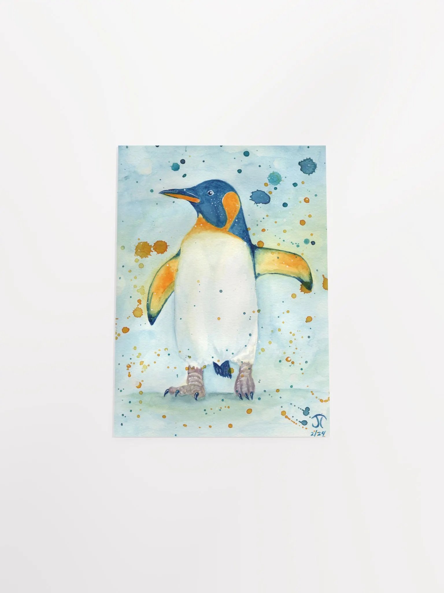Whimsical Penguin Watercolor small Poster product image (4)