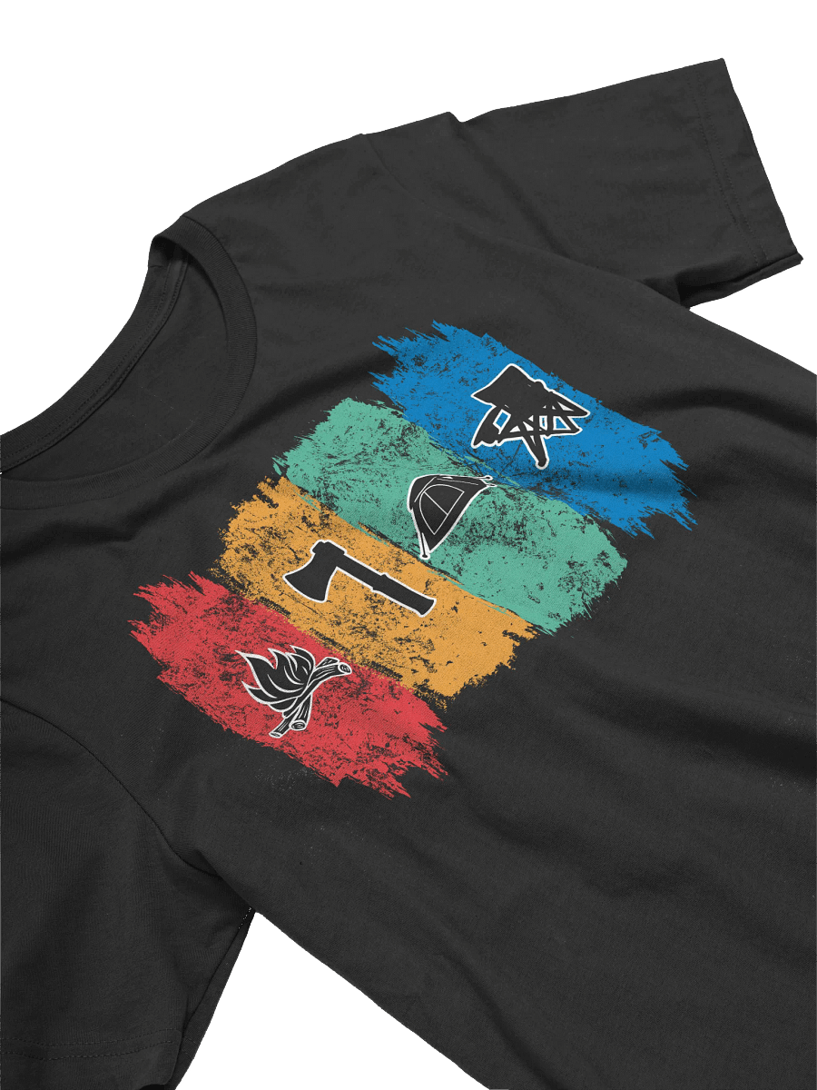 Camping Icons T-Shirt - Fire, Axe, Tent & Chair Outdoor Tee for Campers, Campfire Shirt, Hiking Tee, Adventure T-Shirt, Outdoor Enthusiast product image (3)