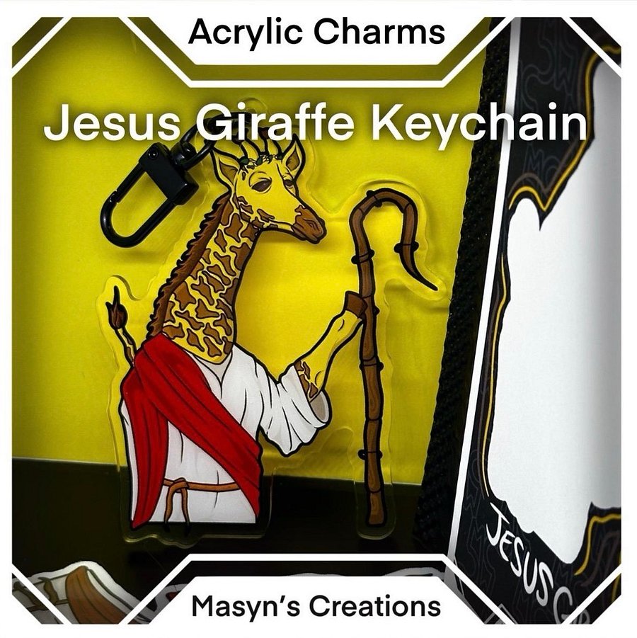 Jesus Giraffe Keychain product image (1)