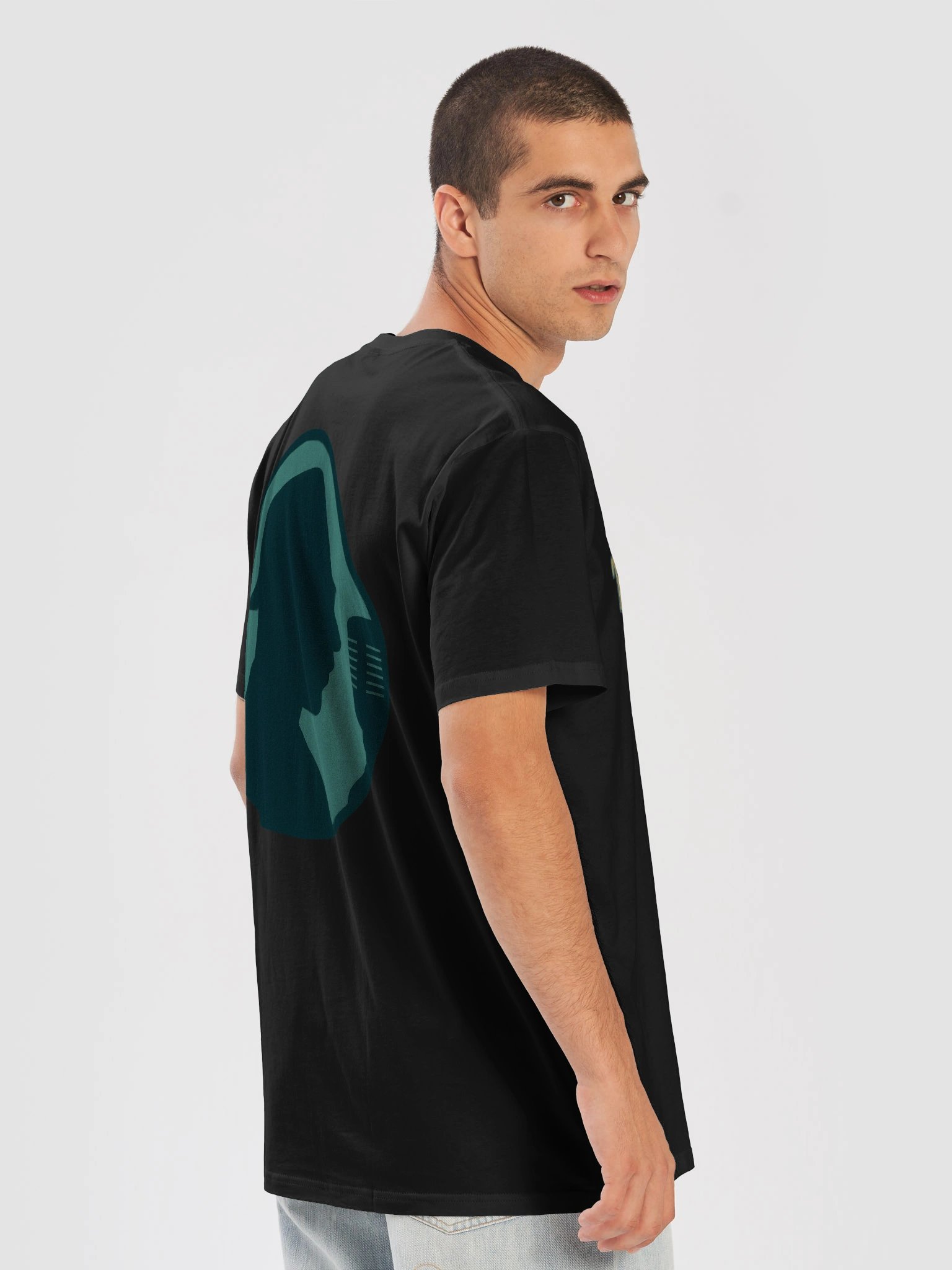 The AlgoRhythmz Official Logo Tee (Teal/Yellow) product image (8)