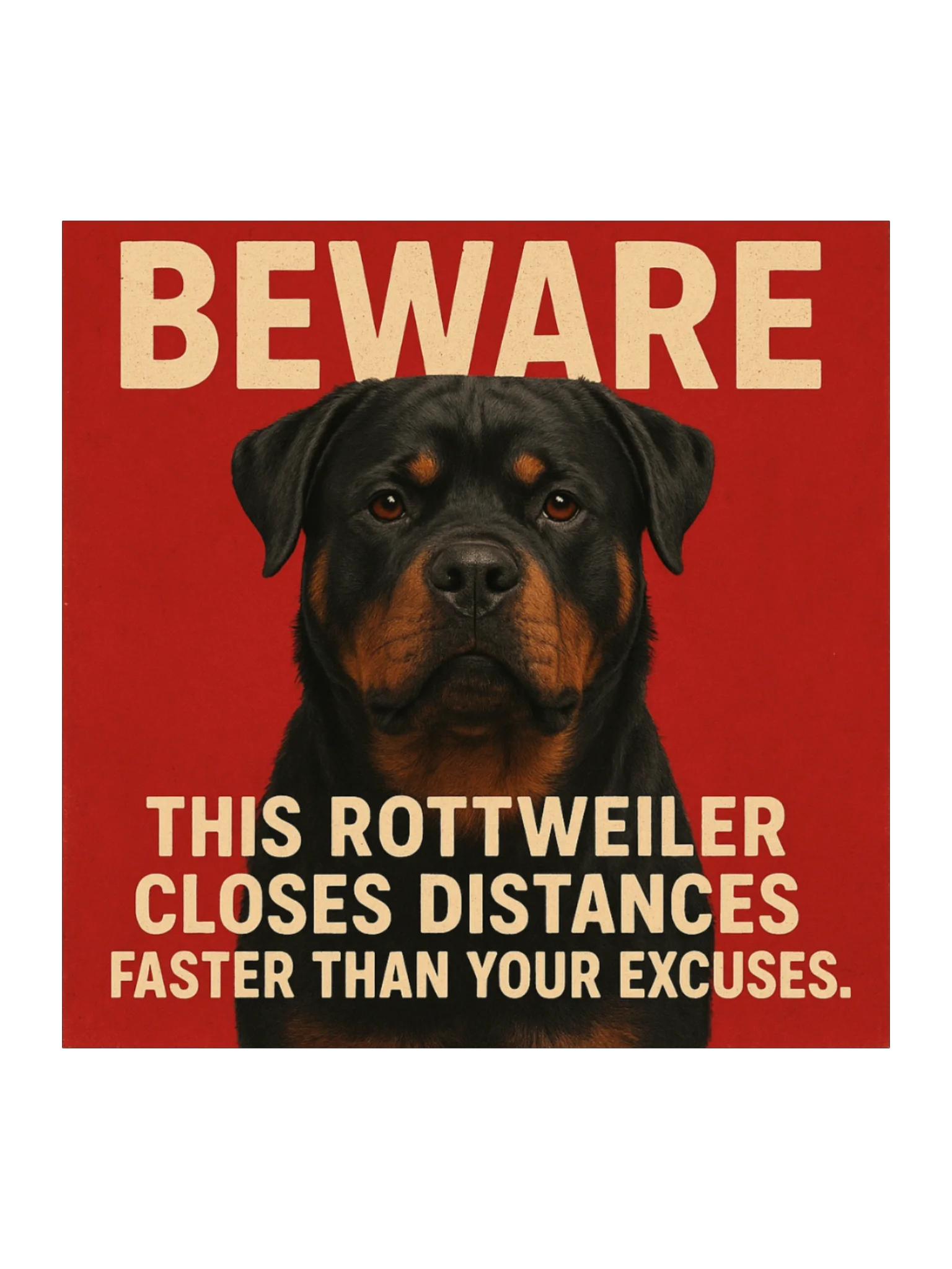 Beware Rottweiler Distance Sticker product image (1)