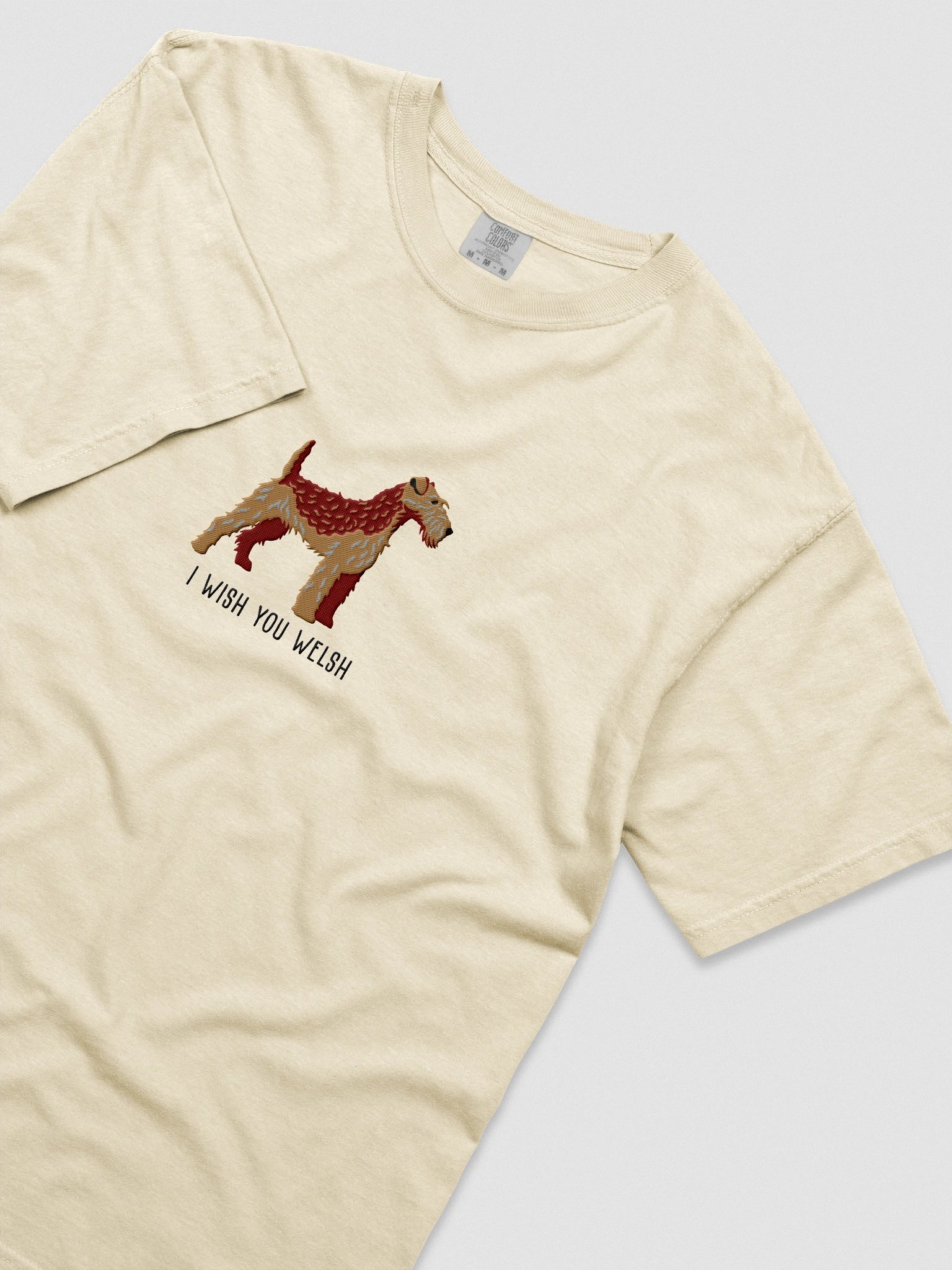I Wish You Welsh T-Shirt(Embroidered) of a Welsh Terrier(Red & Tan) product image (8)