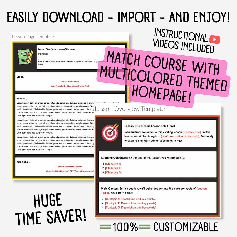 Canvas LMS Template - MODULE - Multicolored - 100% Customizable product image (3)