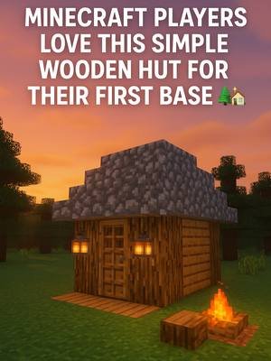 Minecraft Players LOVE This EASY Wooden Starter Base! #tutorial #shortsvideo
