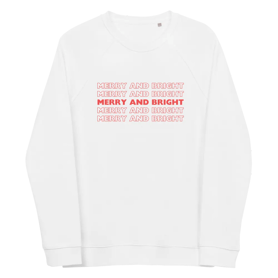 MERRY AND BRIGHT Unisex Organic Raglan Sweatshirt product image (3)