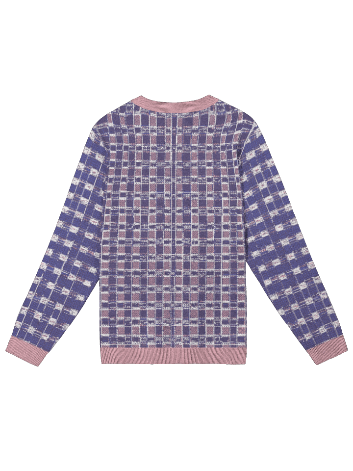 Abstract Plaid Crewneck Sweater – Lavender & Rose product image (7)