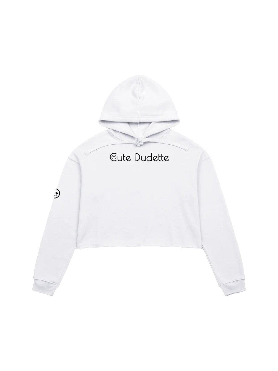 Cute Dudette White Crop Hoodie product image (1)