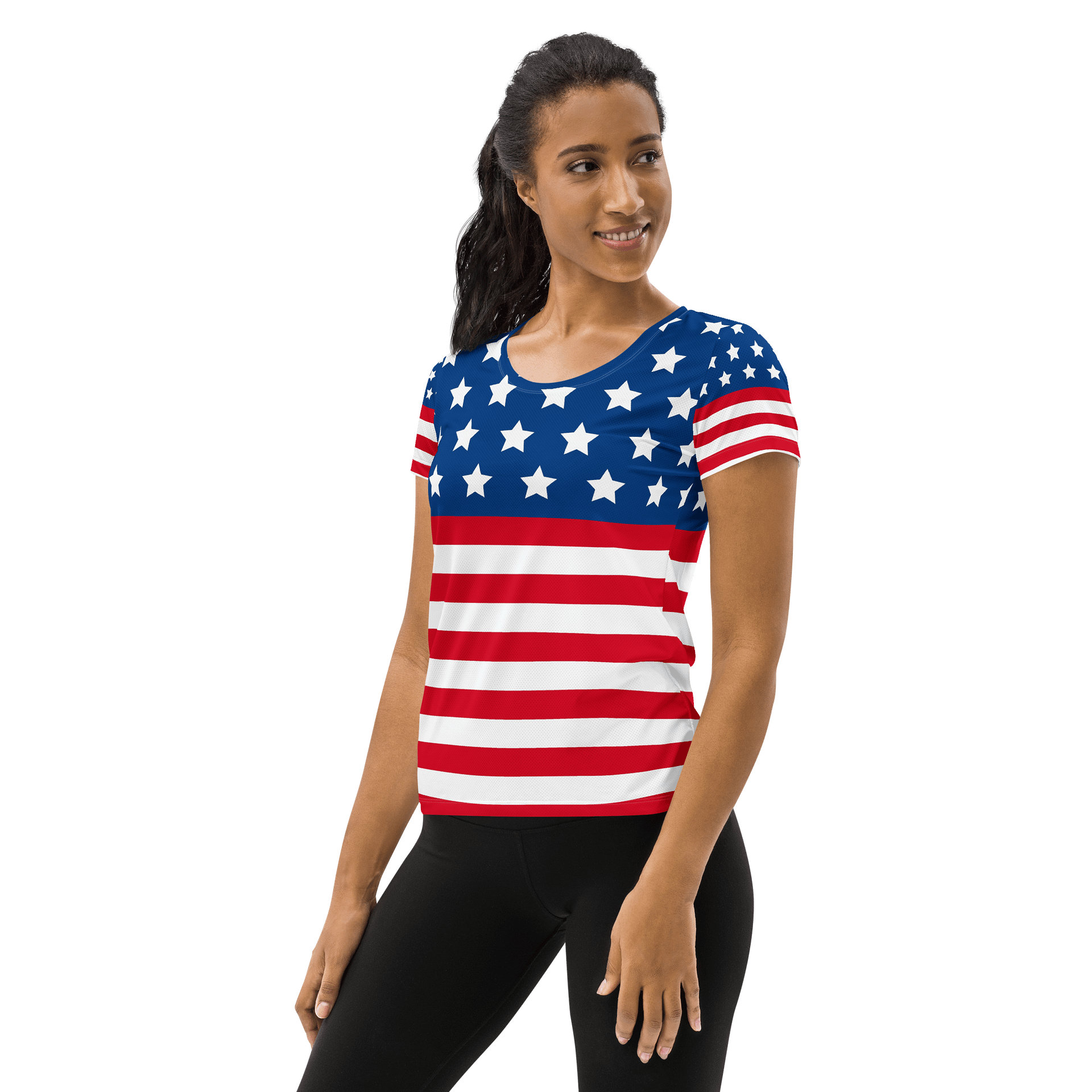 Patriotic Stars & Stripes Women's Athletic Tee product image (3)
