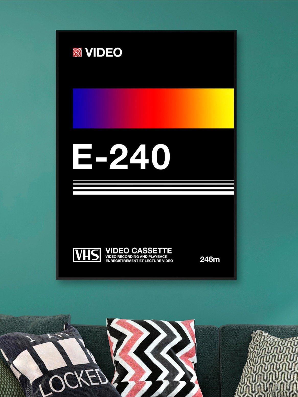VHS cassette case E-240 [retrowave/vaporwave] — retrowave poster, aesthetic print, retrowave art, 80s wall decor product image (1)