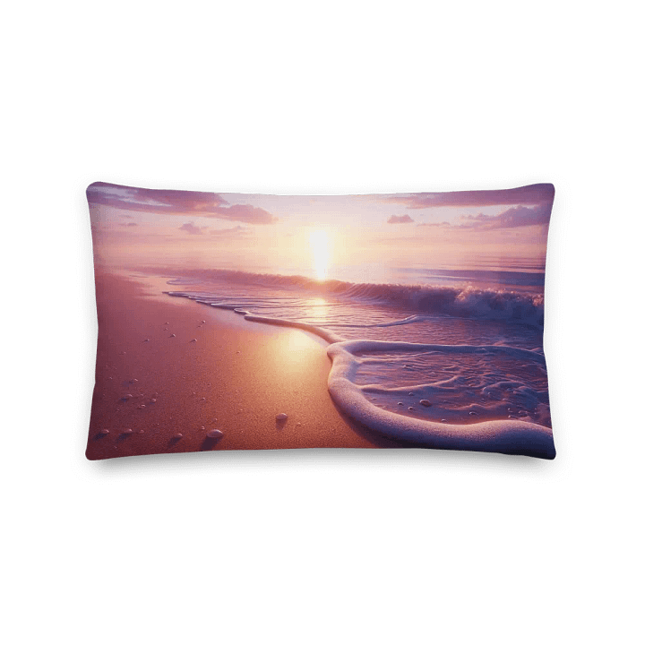 Sunset Serenity Premium Pillow | AI Design sunset beach product image (2)