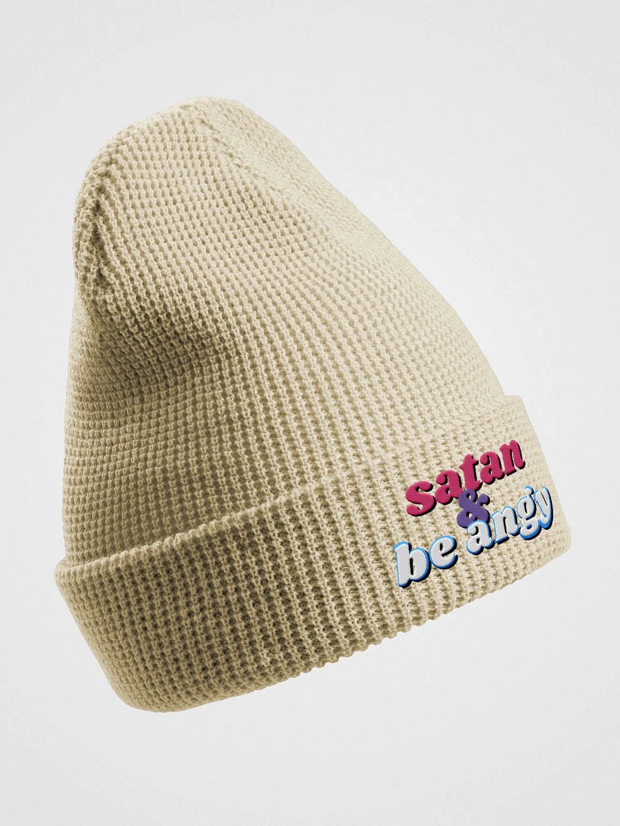 Satan & be angy Waffle Beanie product image (3)