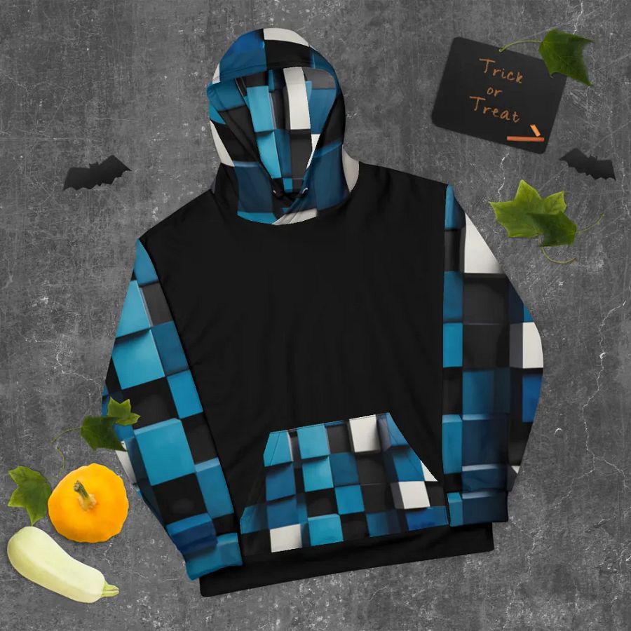 Black And Blue Squares Unisex Hoodie product image (9)