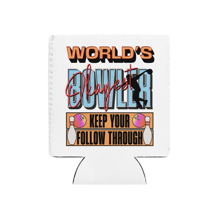 Worlds Okayest Bowler Can Cooler product image (1)