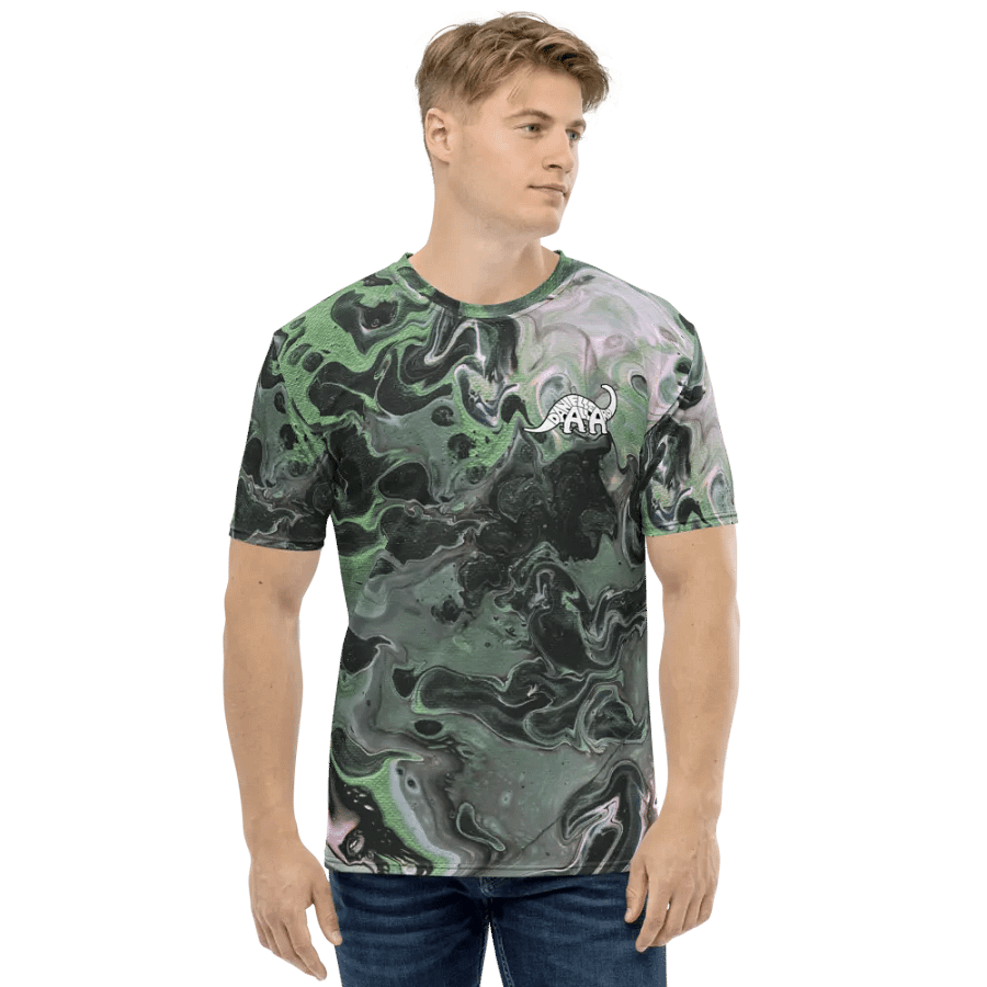 Metallic Green Fluid Acrylic T-Shirt product image (1)