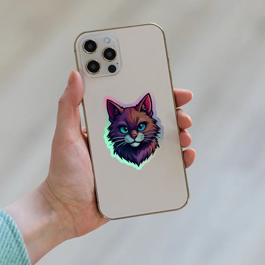 Whimsical Cat Holographic Sticker Set product image (8)