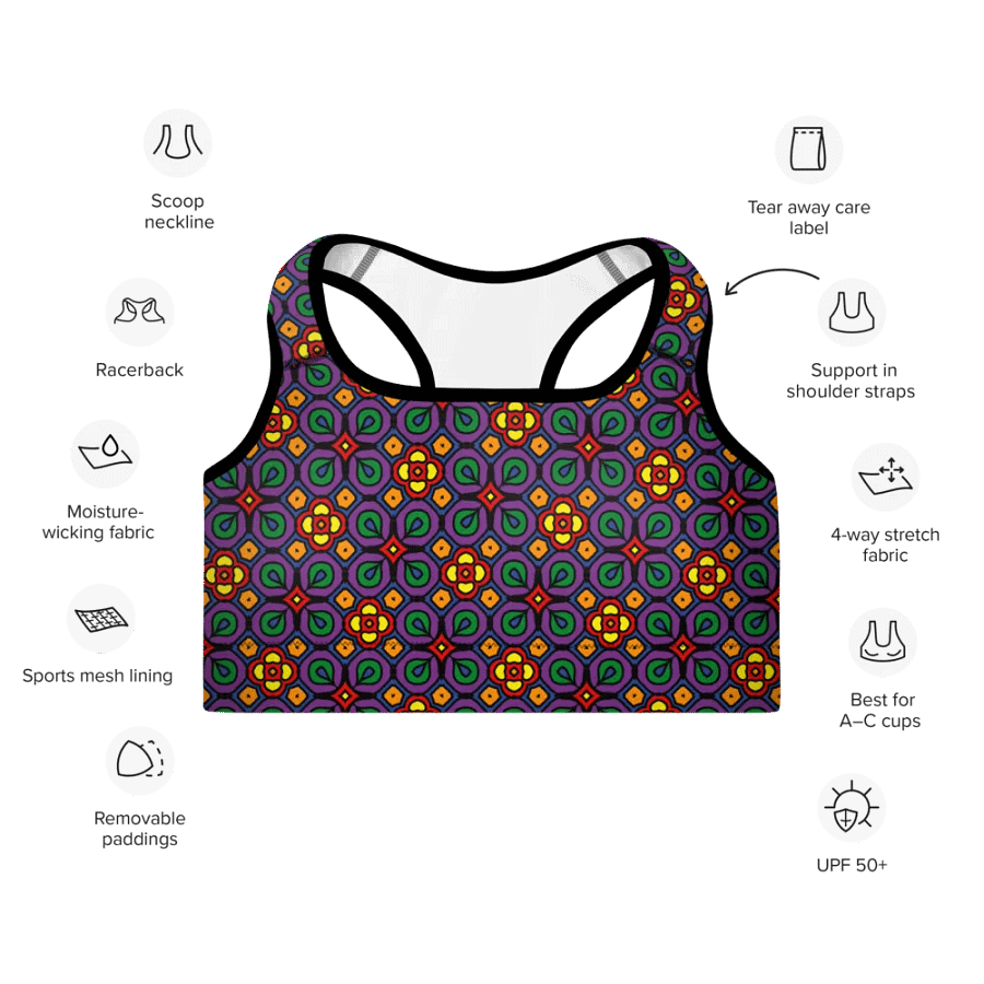 Pride Abstract (2) - Padded Sports Bra product image (7)