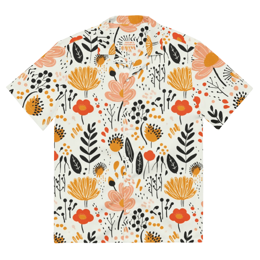 Retro Flowers Peach Hawaiian Shirt product image (2)