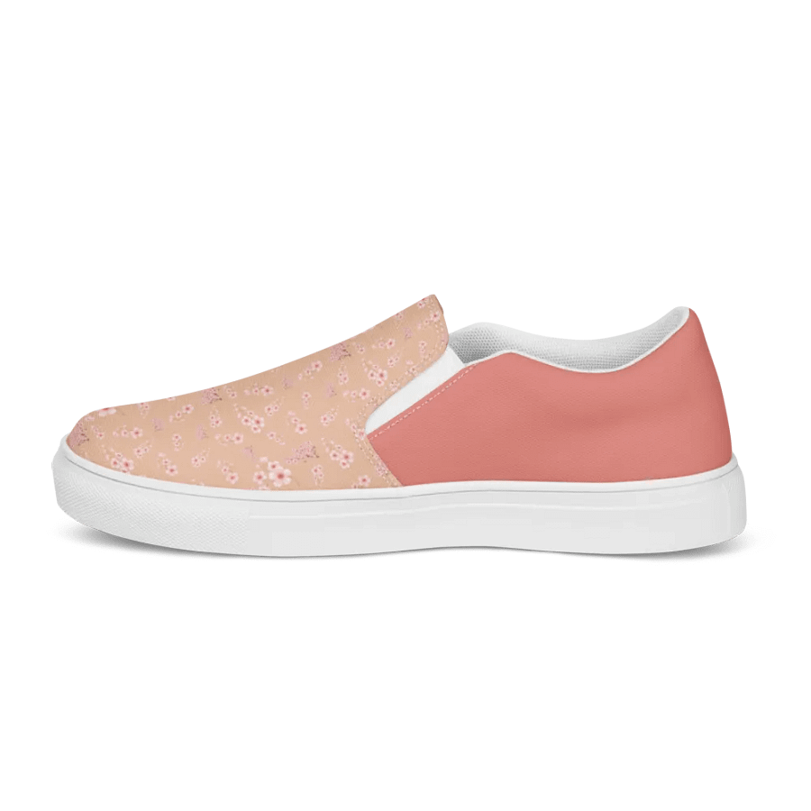Cherry Blossoms on Cream Women's Slip-On Canvas Shoes product image (4)