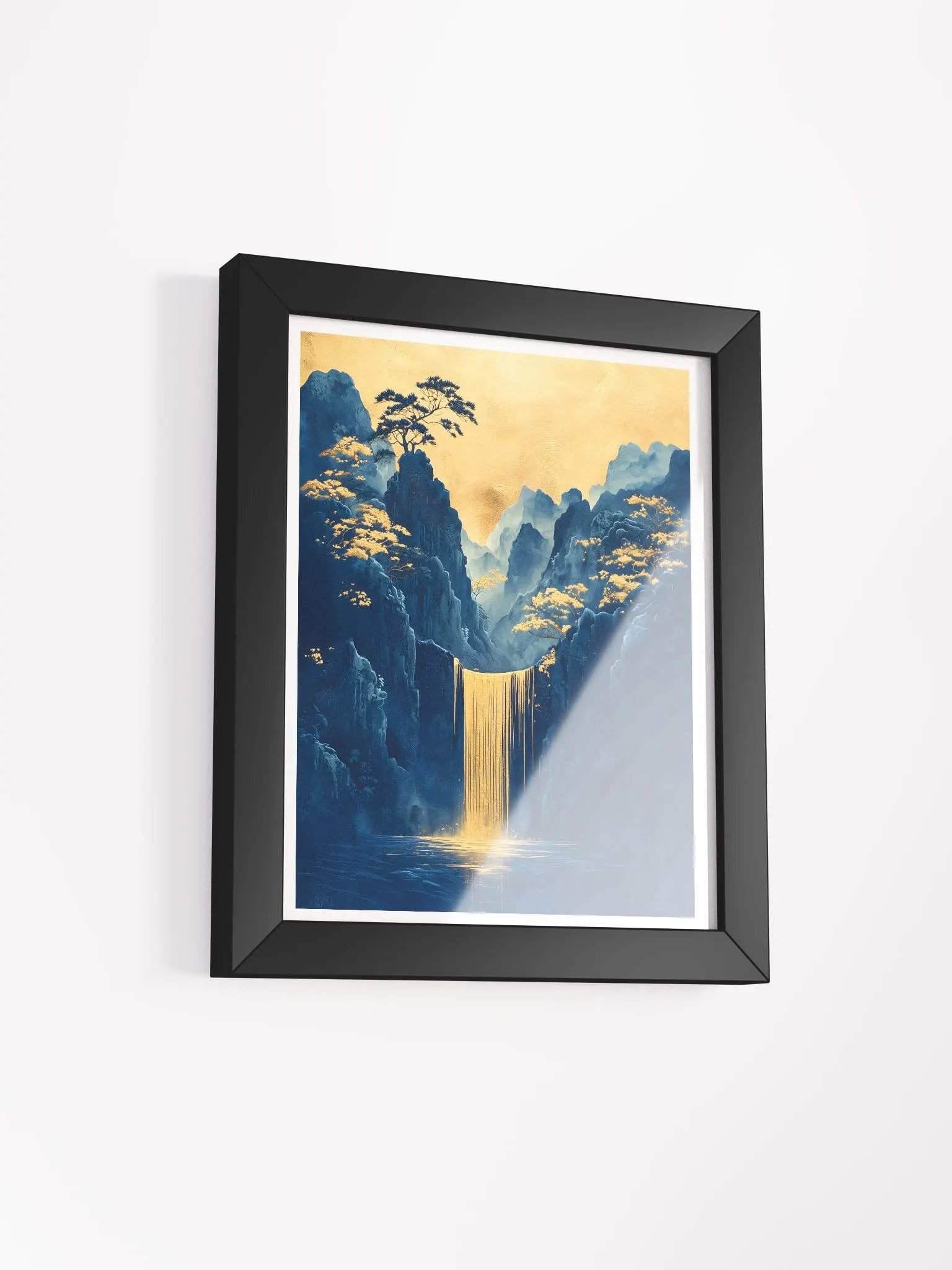 Golden Cascade of Serenity Framed Poster Art product image (2)