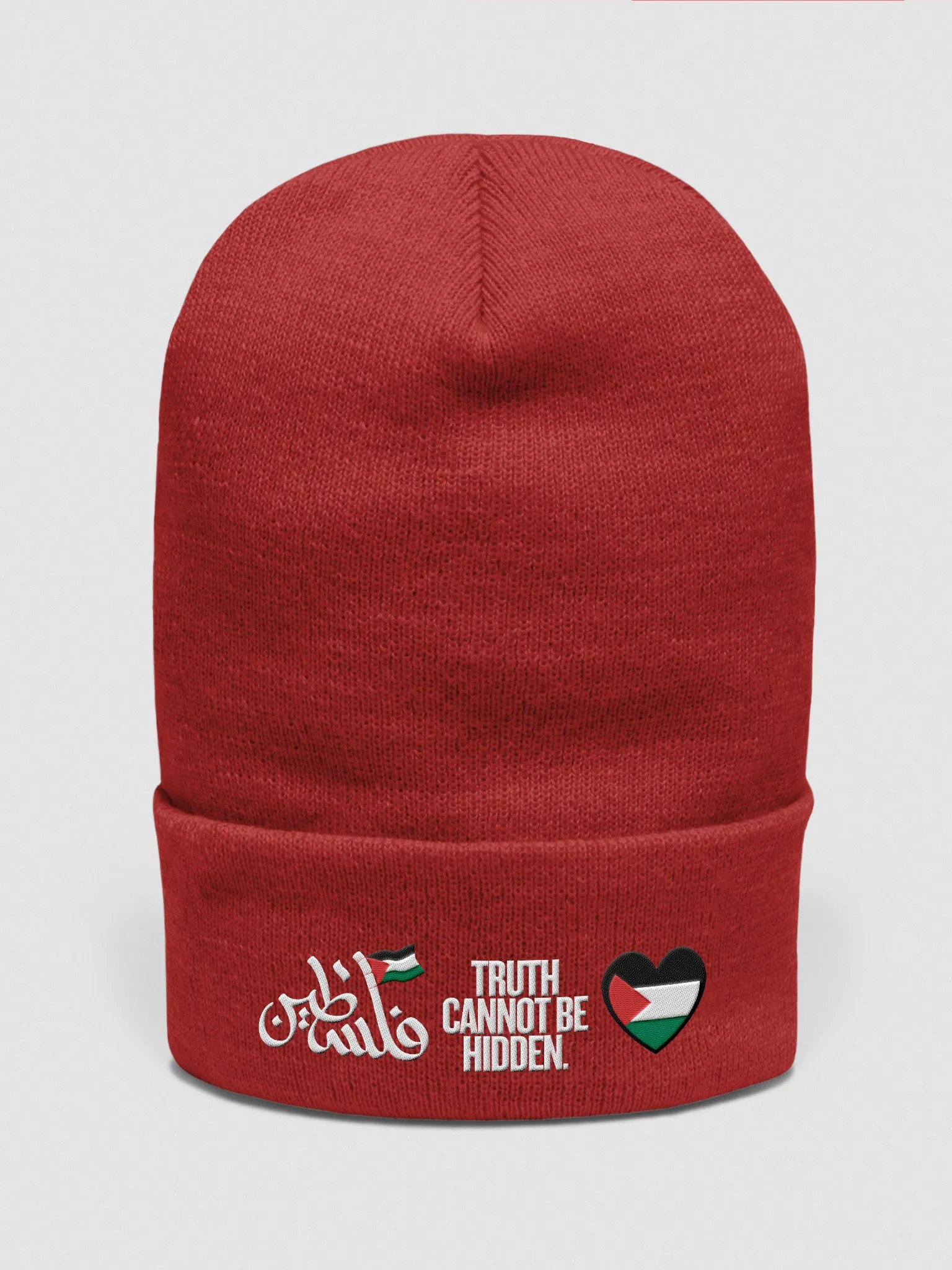 Palestinian Flag Dove Cuffed Beanie | Truth cannot be hidden. product image (2)