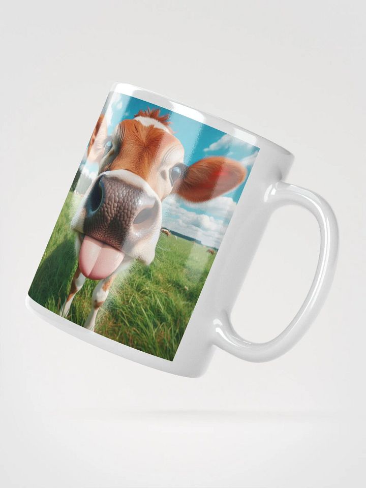 Rude Cow Tongue #Humorous Glossy Mug - White product image (2)