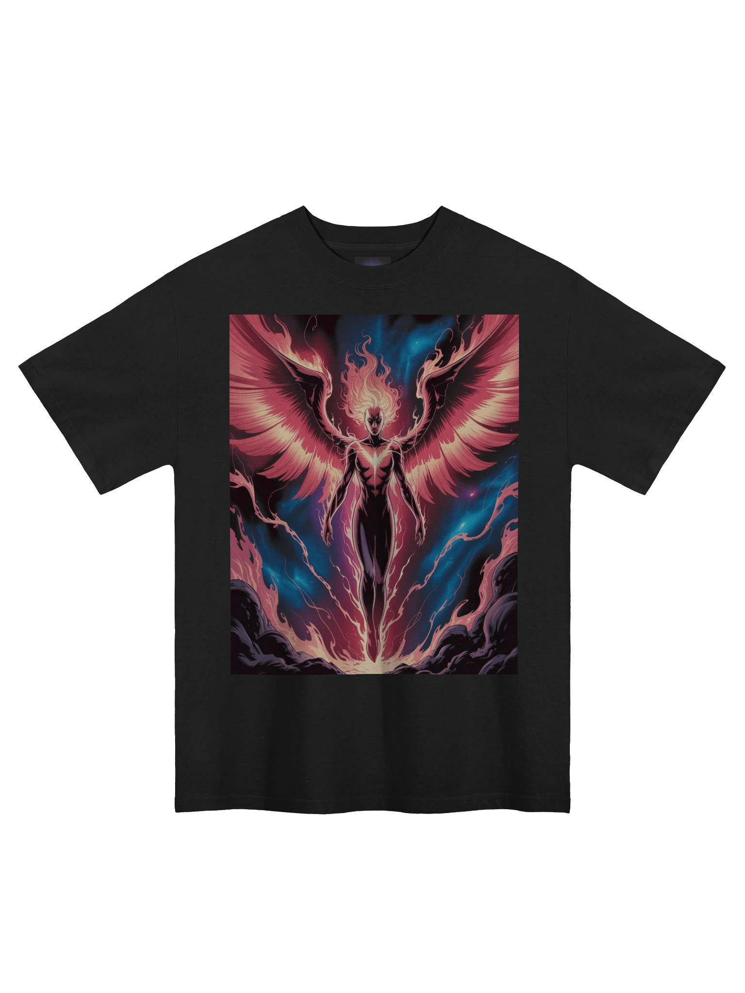 Dark Phoenix Stellar Blaze Oversized Faded T-Shirt – Inferno Wing Ascent product image (3)