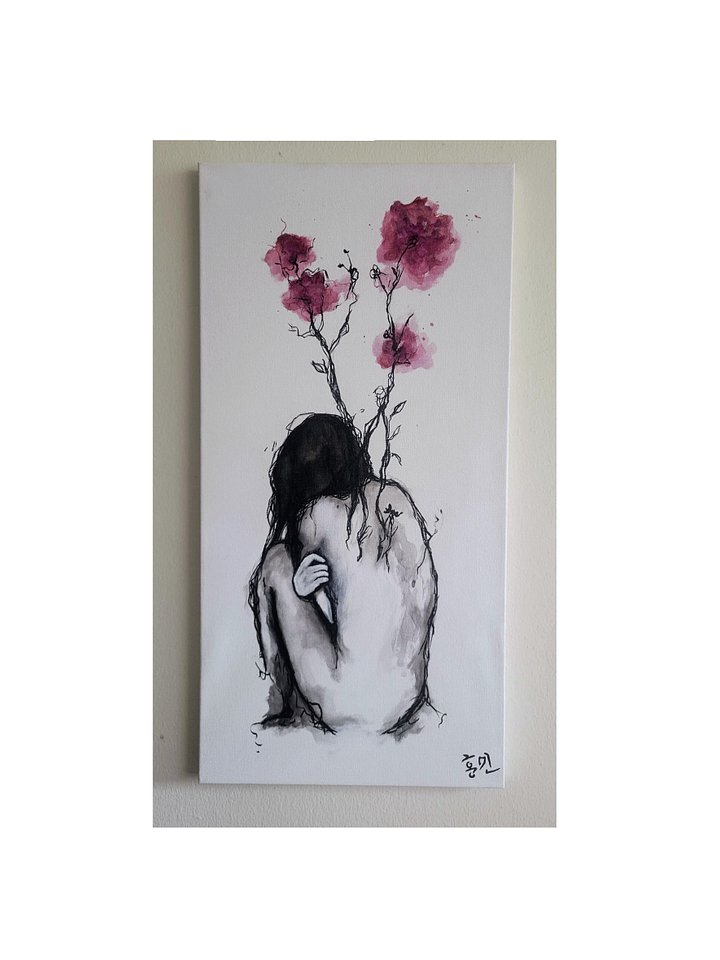 Watercolor Pained Flowering On Canvas product image (1)