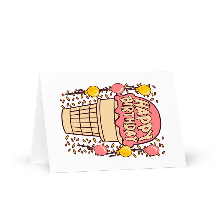 Happy Birthday (Ice Cream Cone) Birthday Card 5" x 7" product image (1)