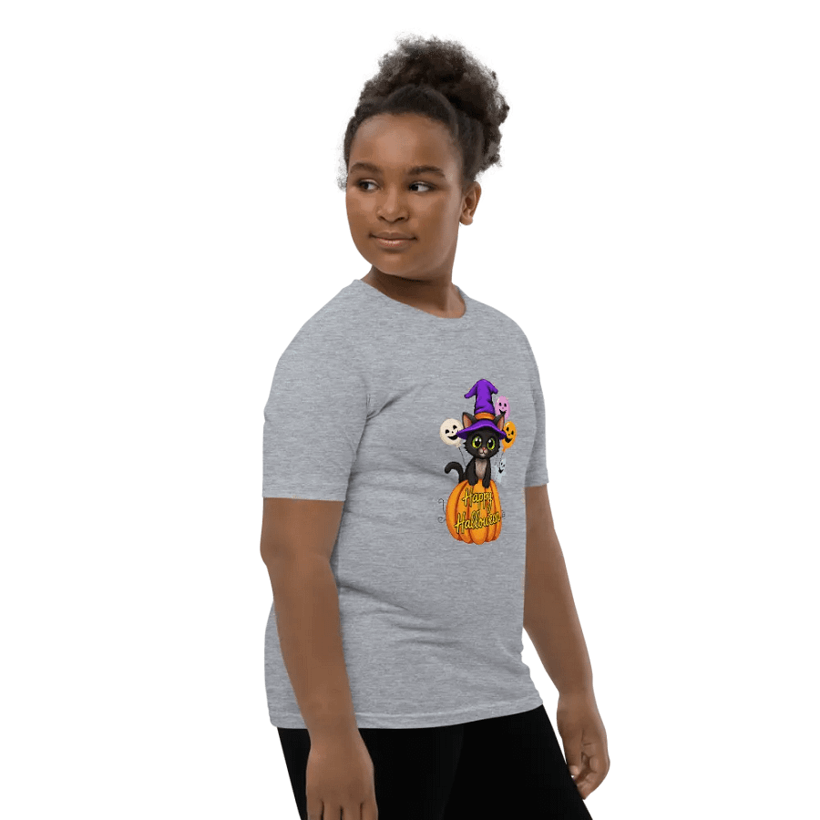 Witchy Sitting Pumpkin Cat Youth T-shirt product image (12)
