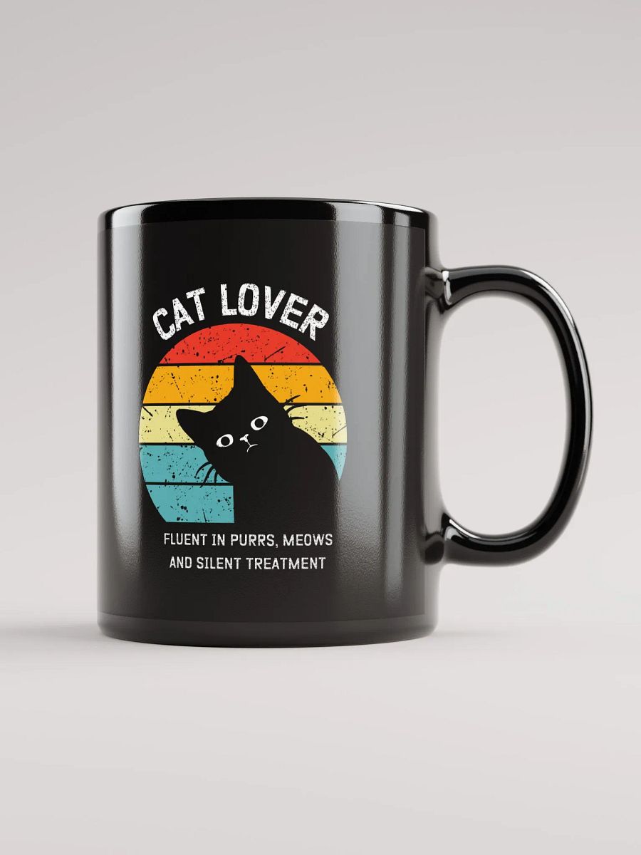"Cat lover" black glossy mug product image (8)