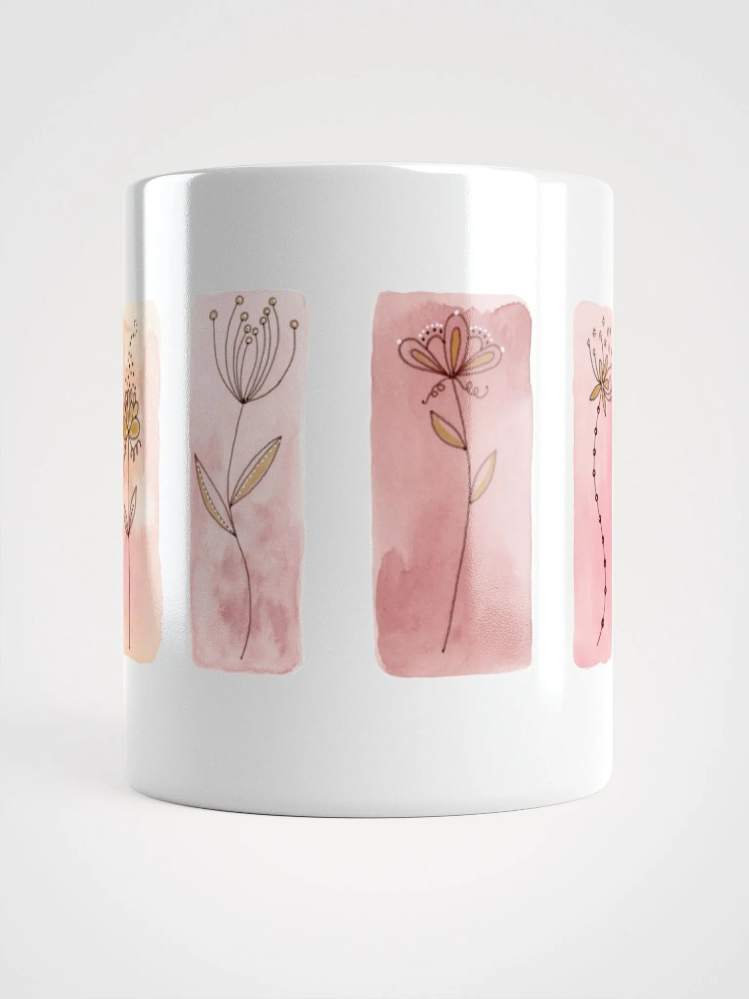 Doodle Flower White Glossy Mug product image (5)
