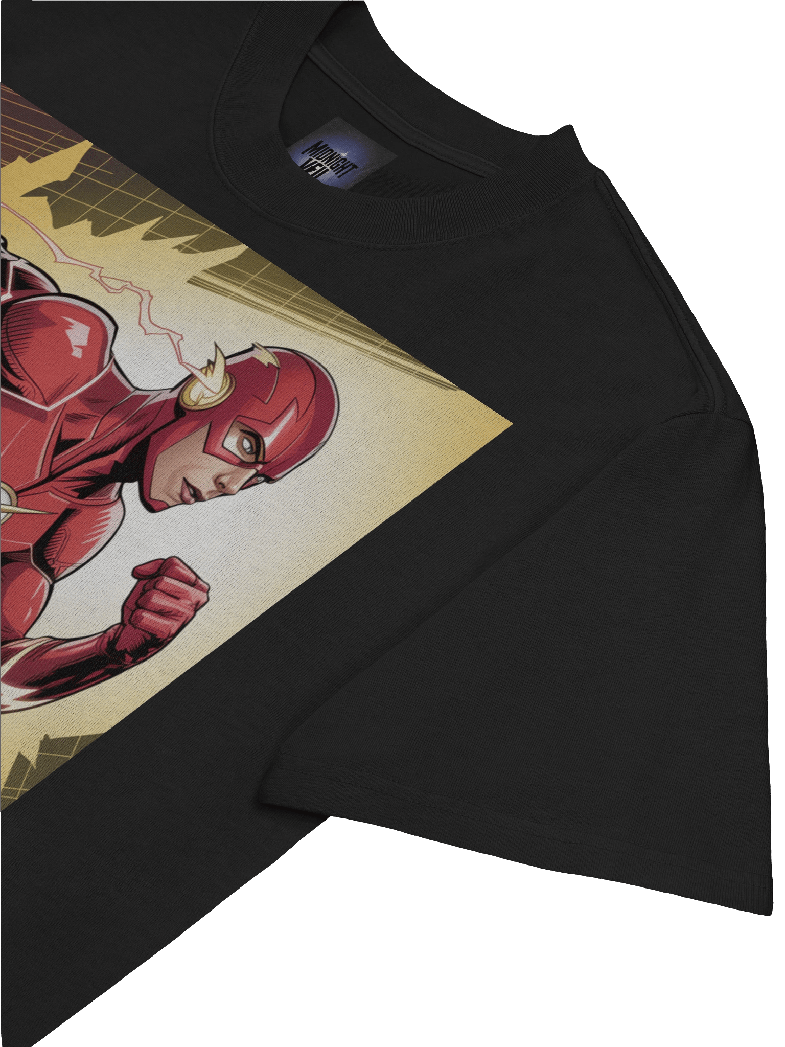 Shadow Sprint: The Flash Faded Velocity Oversized T-Shirt product image (7)