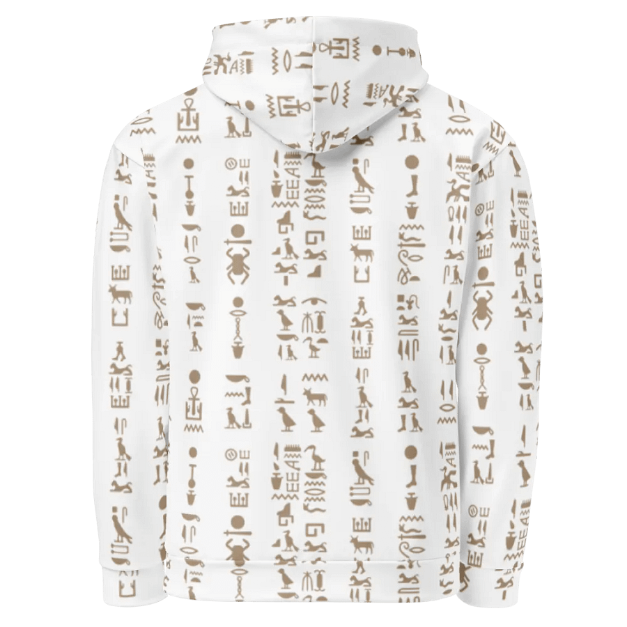 Isis White Hieroglyphs Detail Unisex Hoodie product image (3)