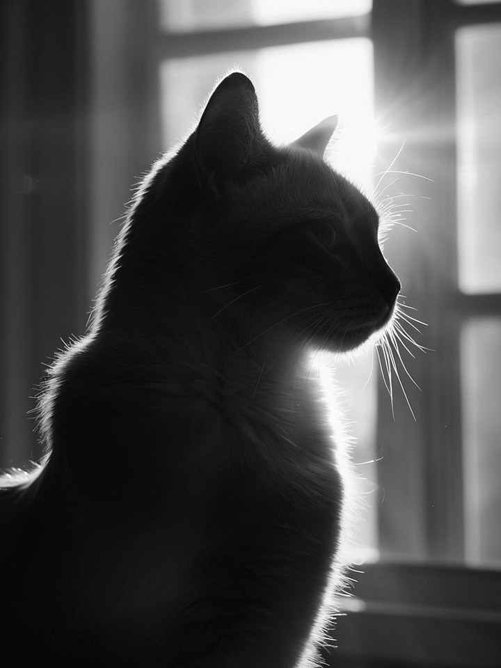 Silhouette Whiskers: Framed Cat Poster product image (1)
