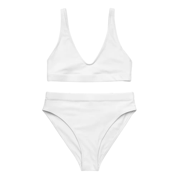 White Zenith Blank Canvas Sustainable Women's High Waisted Bikini Set product image (1)