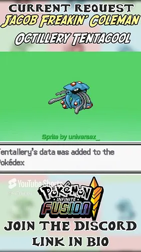 Octillery x Tentacool!
Thanks for the requests, Jacob Coleman! 
Leave a comment with your fusion requests!

[TAGS] #pokemonin...