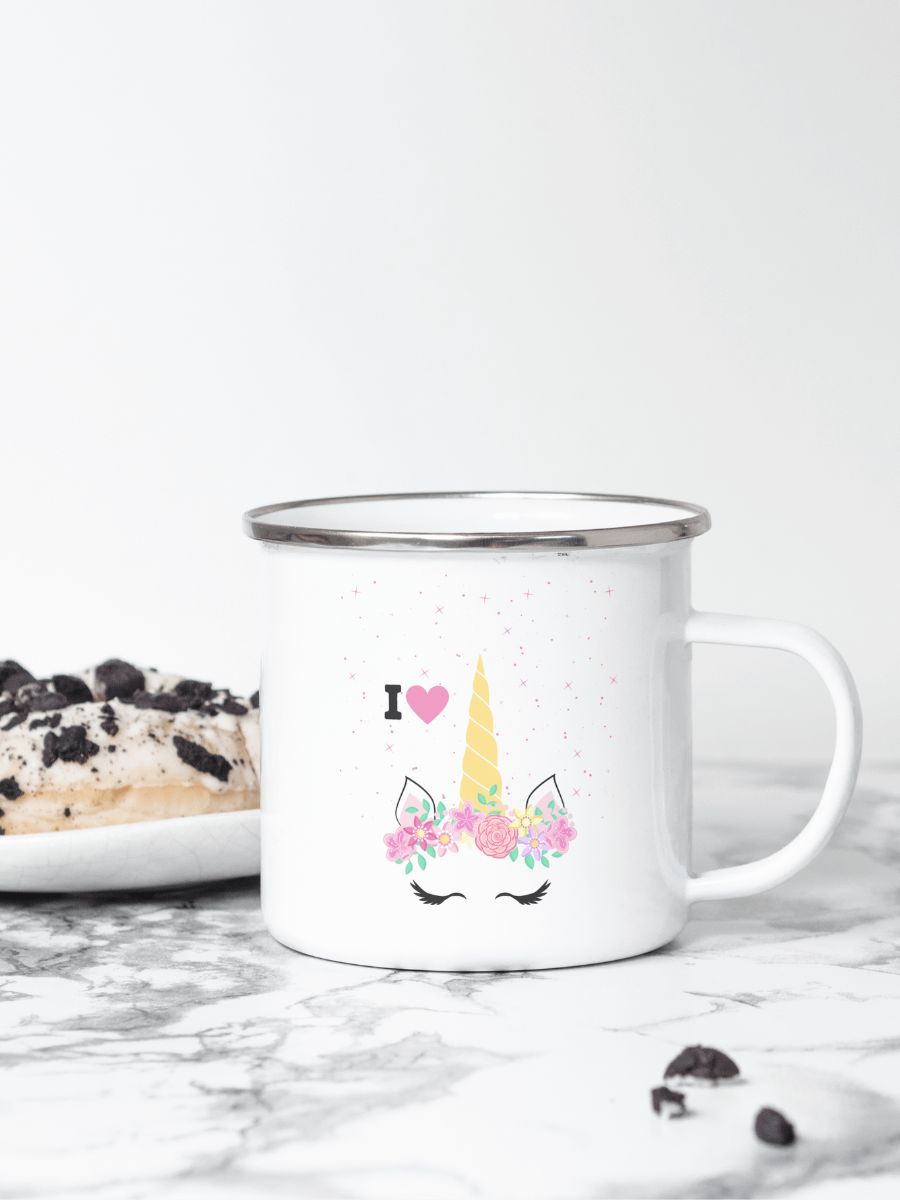 I Love Unicorns Enamel Mug product image (1)