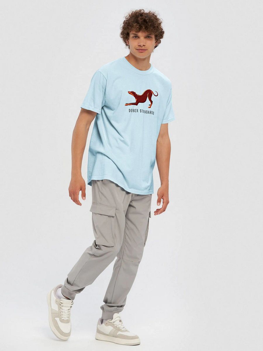 Dober Standards T-Shirt(Embroidered) of a Doberman Pinscher(Red - Full Tail & Ears) product image (10)