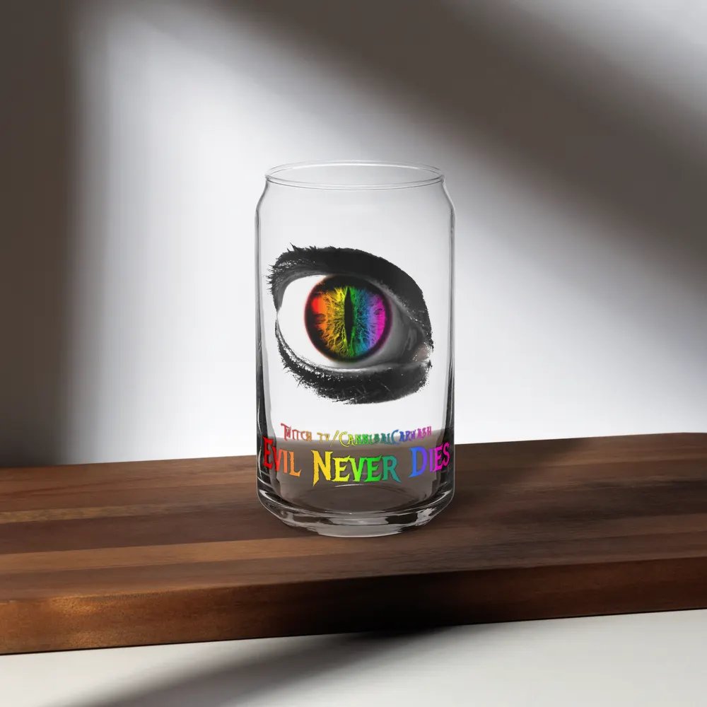 Rainbow Evil Never Dies Logo Glass Cup product image (35)