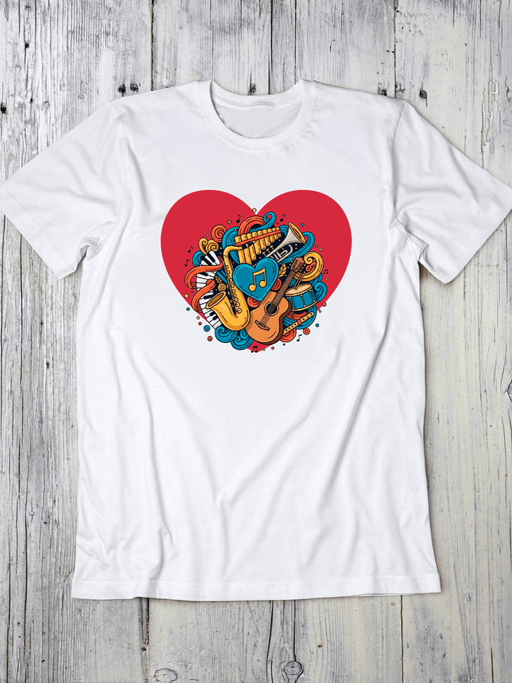 New Digital Product Doodle Art Music Heart - Intricate Musical Instruments Design for Bohemian & Artistic Souls product image (1)