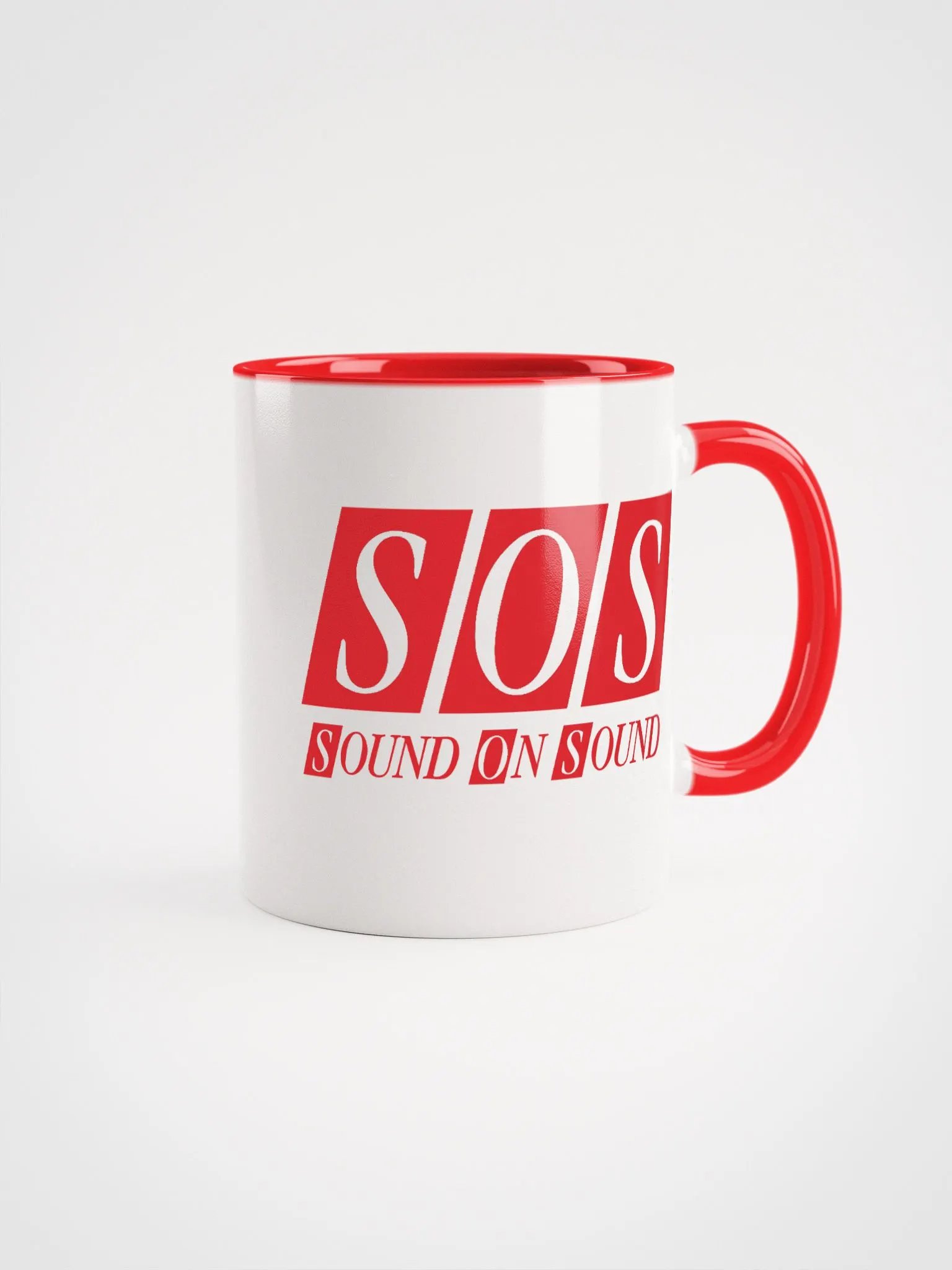 White And Red Mug - Red SOS Logo product image (1)