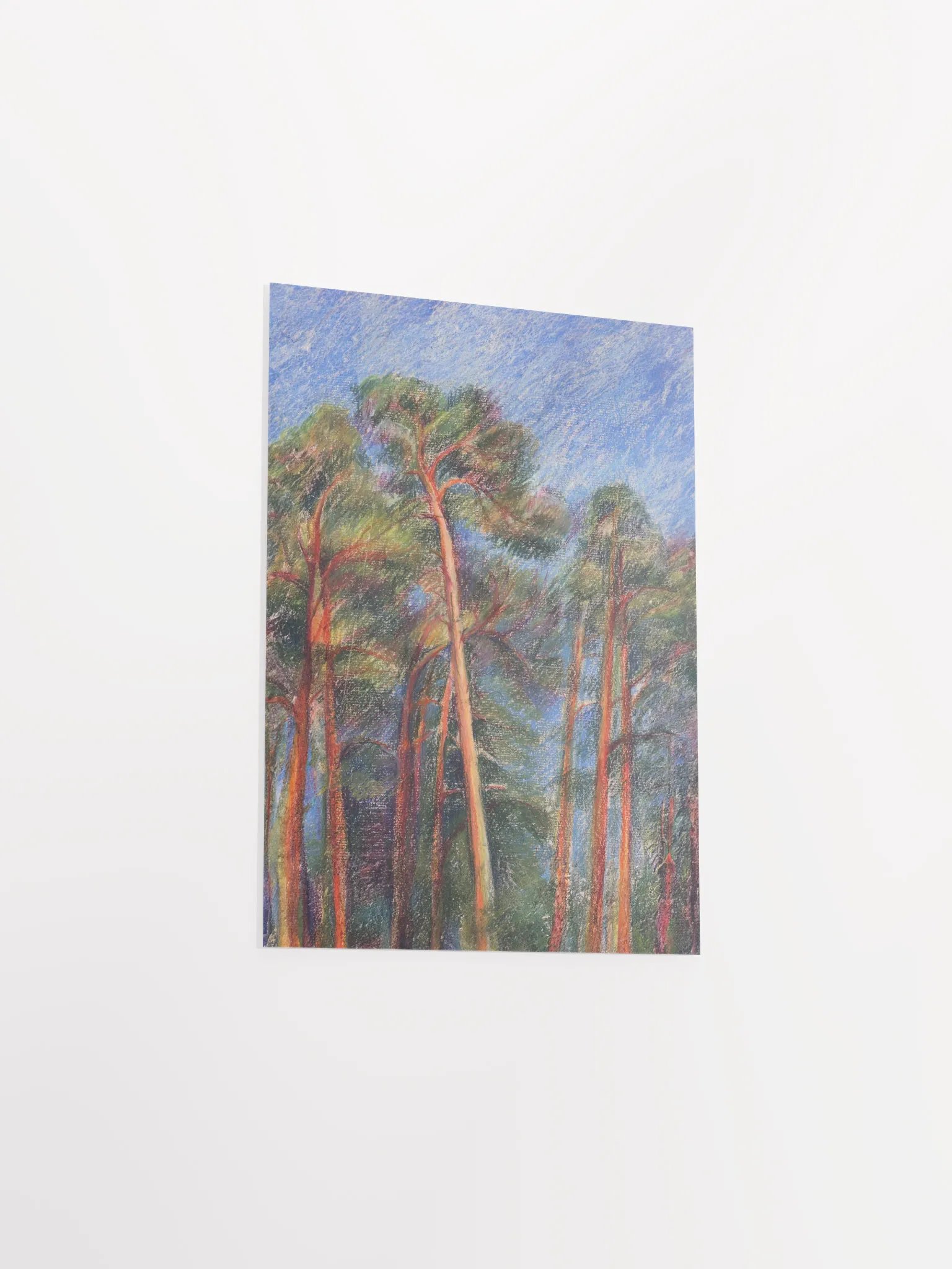 Impressionist Forest Matte Poster - Evening Pines product image (7)