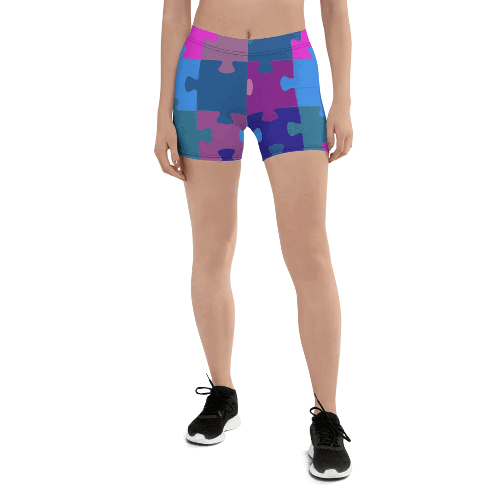 Modern Cool Multi-Colored Puzzle Pattern Shorts product image (4)