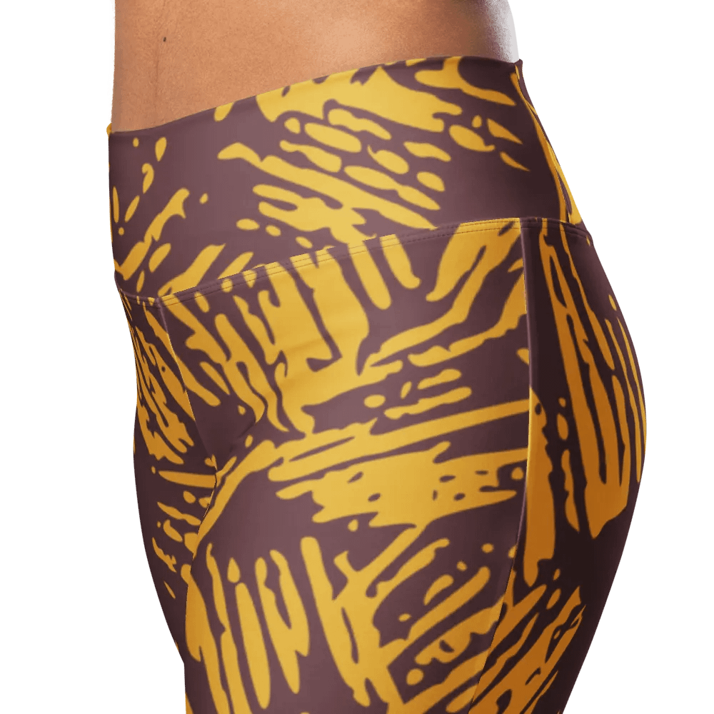 Mustard Strokes Flare Leggings product image (4)