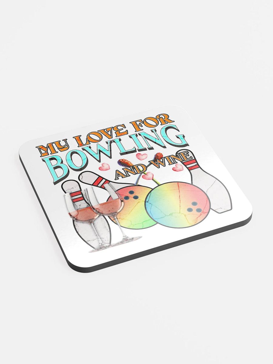 My Love For Bowling And Wine Cork Coaster Set product image (3)