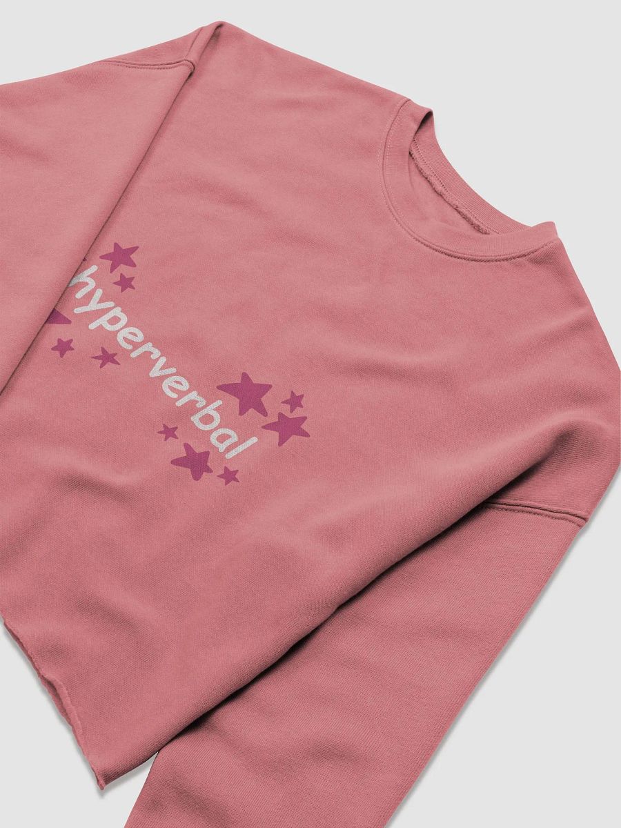 hyperverbal (comic sans with pink stars) printed women's fleece crop sweatshirt product image (3)