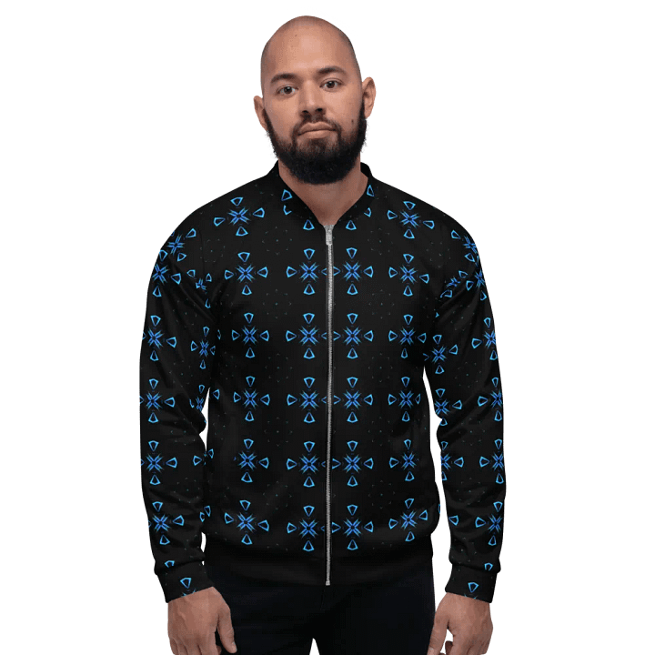 Abstract Multiple Crosses Unisex All Over Print Bomber Jacket product image (1)